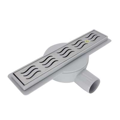 Plastic linear shower drain with horizontal outlet ABS Rotatable siphon DN50 outlet