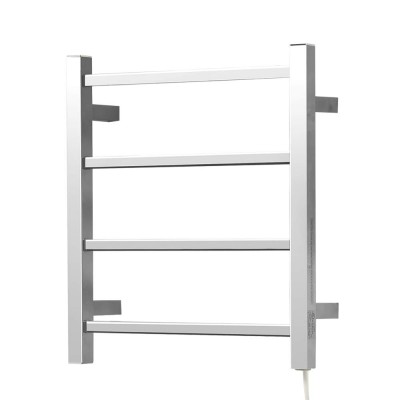 Towel Warmer for Bathroom Polished Chrome Heated Towel Rail 4 Square Bars